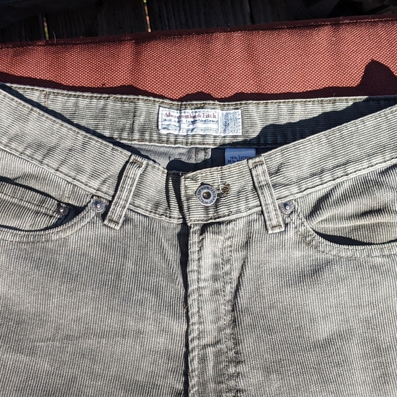 Vintage 1990s Abercrombie & Fitch Army Green Corduroy - Picture 1 of 6